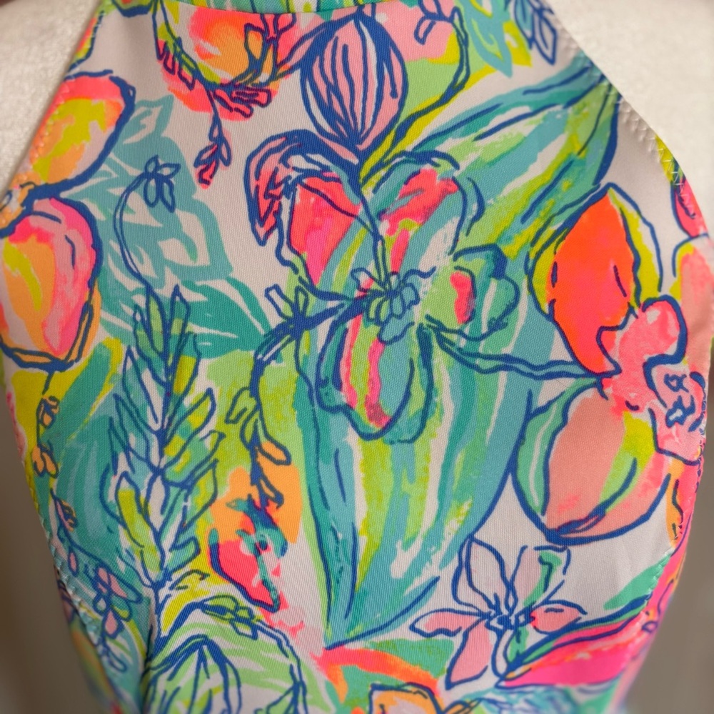 Colorful Lilly Pulitzer Mock Turtleneck Sleeveless Sheath Scuba Dress size 4 - Picture 9 of 11